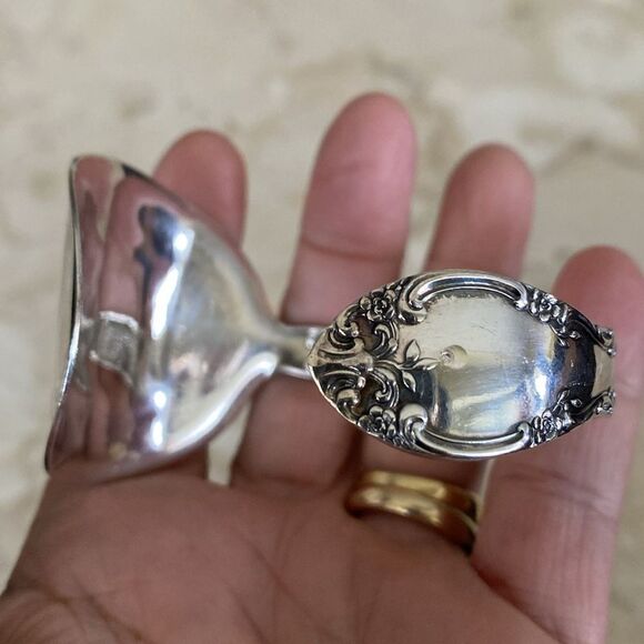 Gorham Sterling Silver Plate Handcrafted Spoon Cuff Bracelet - Picture 7 of 12